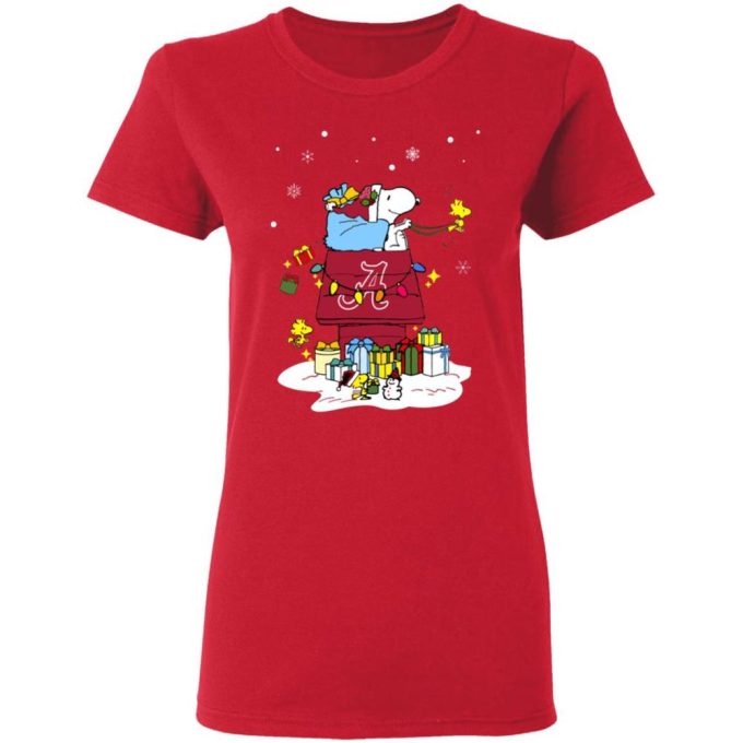 Get Festive with Alabama Crimson Tide Santa Snoopy Christmas Shirt – Perfect Holiday Gift!