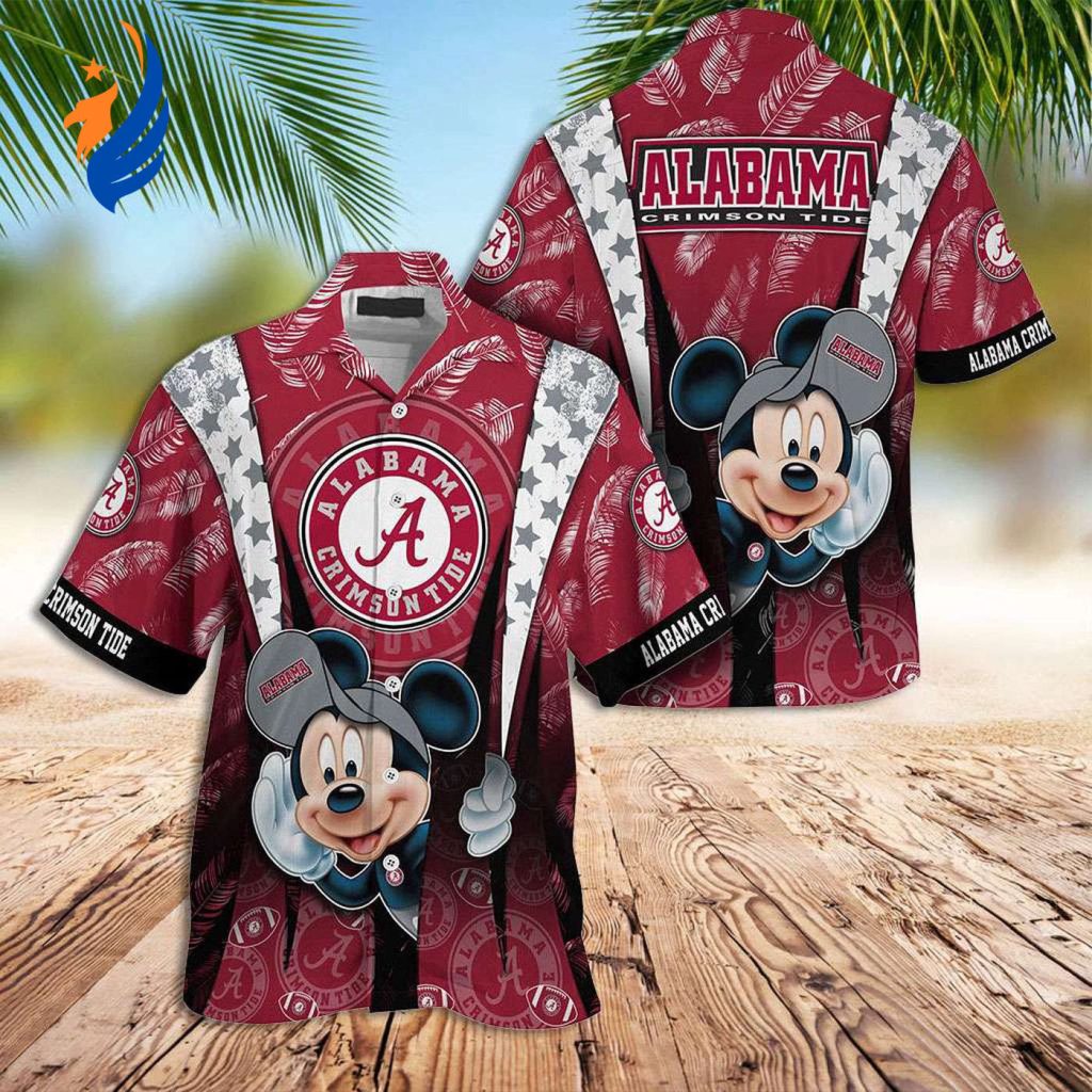 Alabama Hawaiian Shirt: Mickey Mouse Print Shirt for a Tropical Twist! Alabama Hawaiian Shirt: Mickey Mouse Print Shirt for a Tropical Twist!