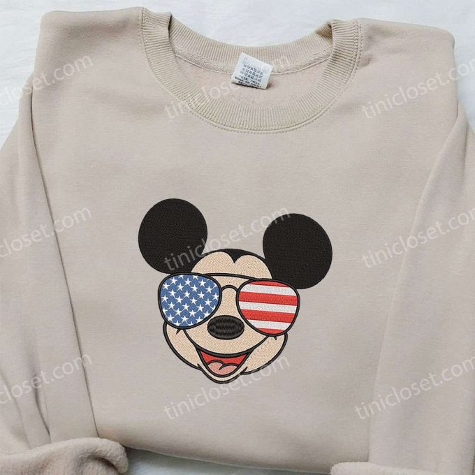 Show off your patriotic pride with America Glasses x Mickey Embroidered Shirt – the best Disney patriotic shirt!