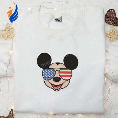 Show off your patriotic pride with America Glasses x Mickey Embroidered Shirt – the best Disney patriotic shirt!