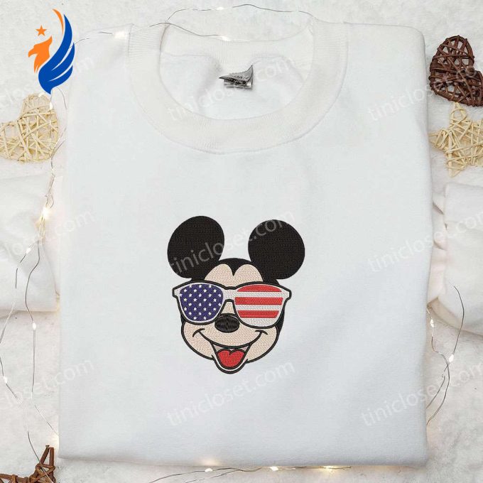 America Mickey Mouse Embroidered Shirt: Disney Patriotic Shirts with Glasses – Best Quality! America Mickey Mouse Embroidered Shirt: Disney Patriotic Shirts with Glasses – Best Quality!