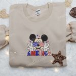 Mickey Wears Glasses Embroidered Shirt Patriotic Disney Apparel Mickey Wears Glasses Embroidered Shirt Patriotic Disney Apparel
