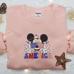Mickey Wears Glasses Embroidered Shirt Patriotic Disney Apparel Mickey Wears Glasses Embroidered Shirt Patriotic Disney Apparel