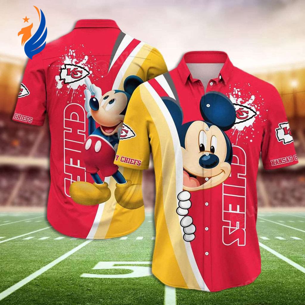 Stylish Andy Reid Hawaiian Shirt for Kansas City Chiefs Fans – Mickey Design Stylish Andy Reid Hawaiian Shirt for Kansas City Chiefs Fans – Mickey Design