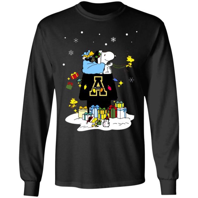 Get Festive with Appalachian State Mountaineers Santa Snoopy Christmas Shirt Get Festive with Appalachian State Mountaineers Santa Snoopy Christmas Shirt