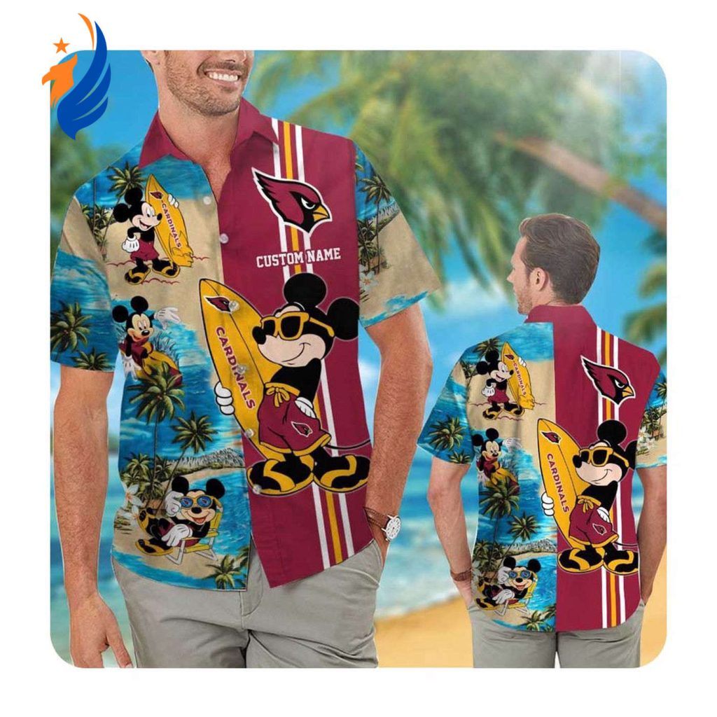 Custom Arizona Cardinals Mickey Hawaiian Shirt: Stylish Summer Button-Up for Men & Women Custom Arizona Cardinals Mickey Hawaiian Shirt: Stylish Summer Button-Up for Men & Women