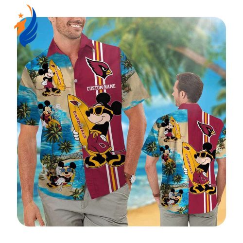 Custom Arizona Cardinals Mickey Hawaiian Shirt: Stylish Summer Button-Up for Men & Women