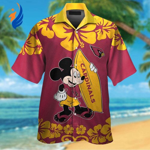Arizona Cardinals & Mickey Mouse Hawaiian Shirt: Show Your Team Spirit with this Fun and Stylish Collaboration!