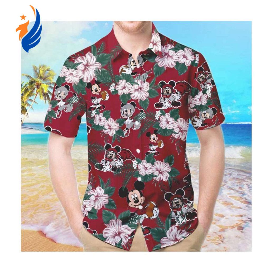 Stylish Arkansas Razorbacks and Mickey Mouse Hawaii Shirt: Summer Button Up for Men and Women Stylish Arkansas Razorbacks and Mickey Mouse Hawaii Shirt: Summer Button Up for Men and Women