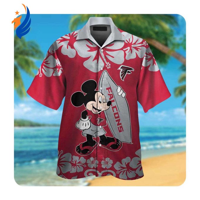 Stylish Atlanta Falcons and Mickey Mouse Hawaii Shirt – Perfect Summer Button Up for Men and Women