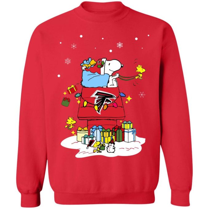 Spread Holiday Cheer with Atlanta Falcons Santa Snoopy Merry Christmas Shirt