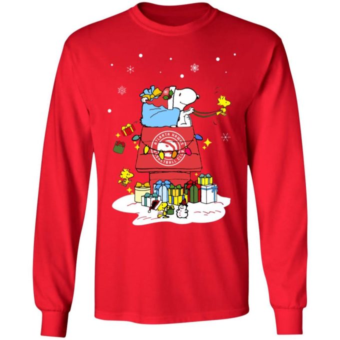 Spread Christmas cheer with Atlanta Hawks Santa Snoopy Shirt – Merry Christmas Gift
