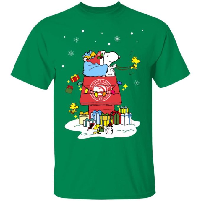 Spread Christmas cheer with Atlanta Hawks Santa Snoopy Shirt – Merry Christmas Gift