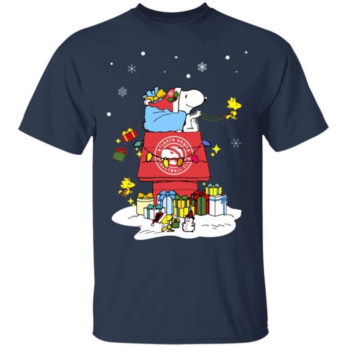 Spread Christmas cheer with Atlanta Hawks Santa Snoopy Shirt – Merry Christmas Gift