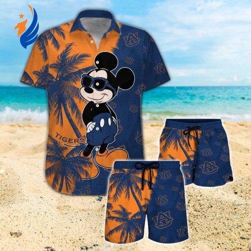 Auburn Tigers & Mickey Mouse Hawaiian Shirt: Vibrant Officially Licensed Apparel for Fans