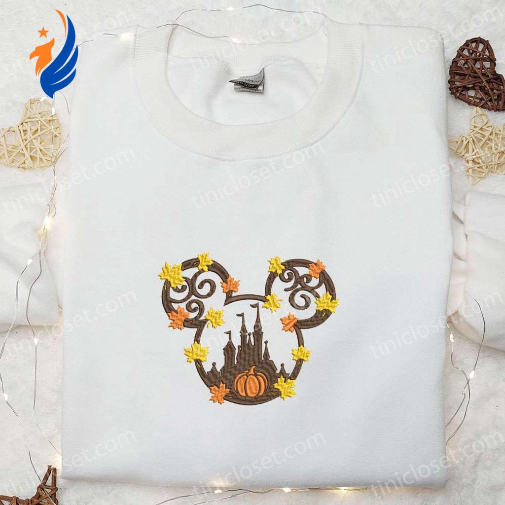 Autumn Leaf Fall Mickey Embroidered Shirt Halloween Sweatshirt & Disney Hoodie – Festive Embroidered Collection Autumn Leaf Fall Mickey Embroidered Shirt Halloween Sweatshirt & Disney Hoodie – Festive Embroidered Collection