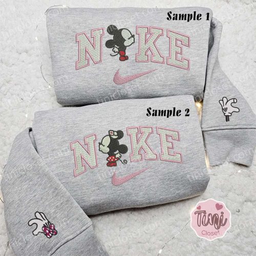 Disney Baby Mickey & Minnie Kiss x Nike Couple Embroidered Shirt Hoodie & Sweatshirt – Perfect for Valentine s Day!