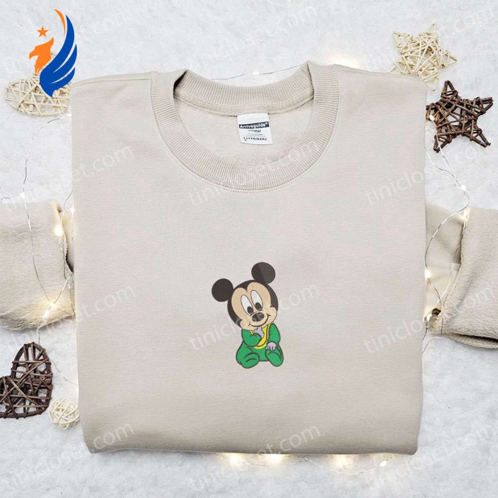 Adorable Baby Mickey Mouse Embroidered Shirt & Disney Characters Hoodie: Perfect Gift Idea! Adorable Baby Mickey Mouse Embroidered Shirt & Disney Characters Hoodie: Perfect Gift Idea!
