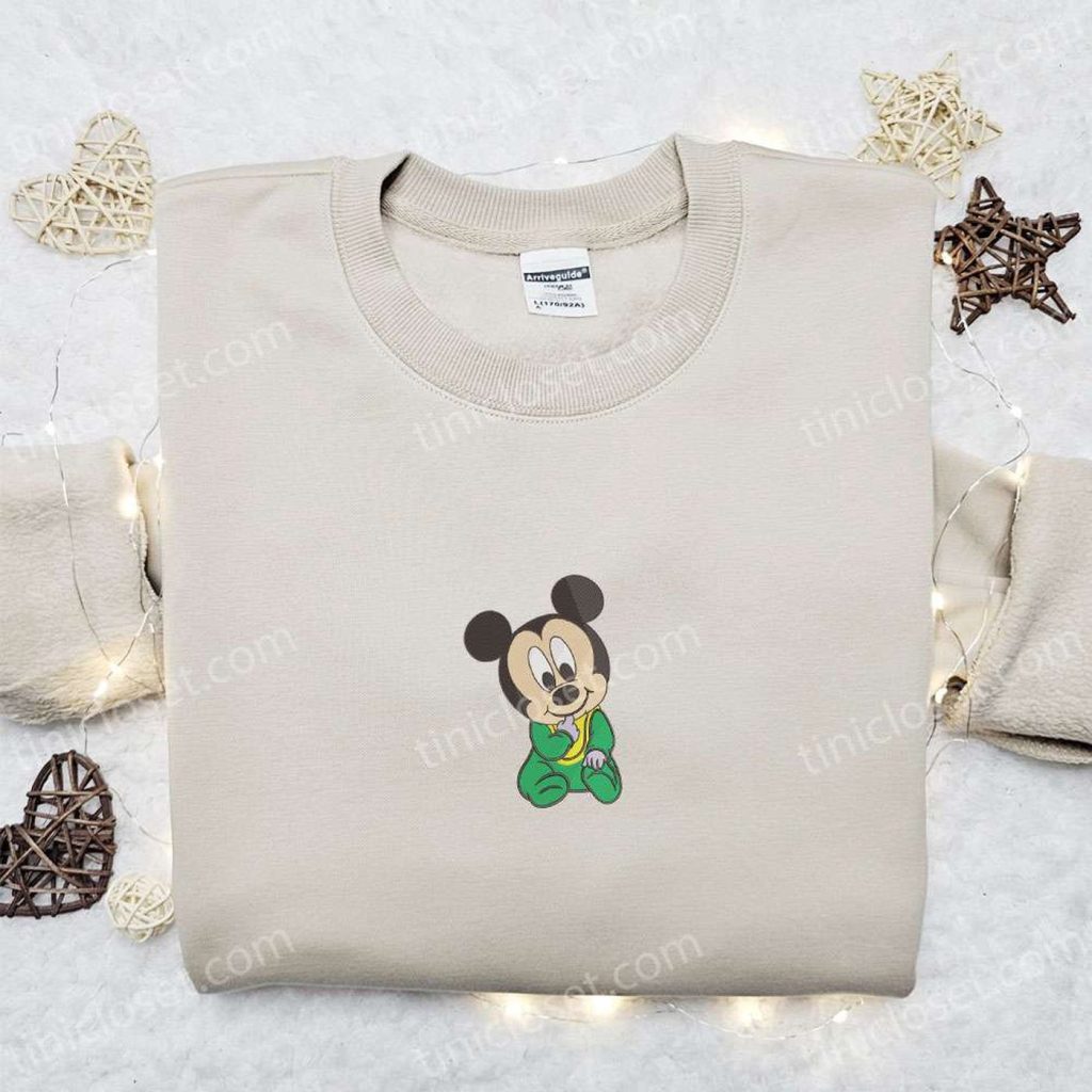 Adorable Baby Mickey Mouse Embroidered Shirt & Disney Characters Hoodie: Perfect Gift Idea! Adorable Baby Mickey Mouse Embroidered Shirt & Disney Characters Hoodie: Perfect Gift Idea!