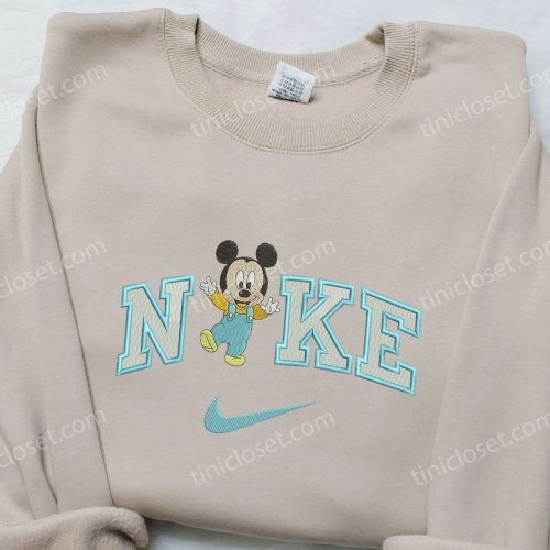 Baby Mickey Mouse Hey x Nike Embroidered Shirt – Cute Cartoon Disney Tee