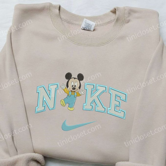 Baby Mickey Mouse Hey x Nike Embroidered Shirt – Cute Cartoon Disney Tee