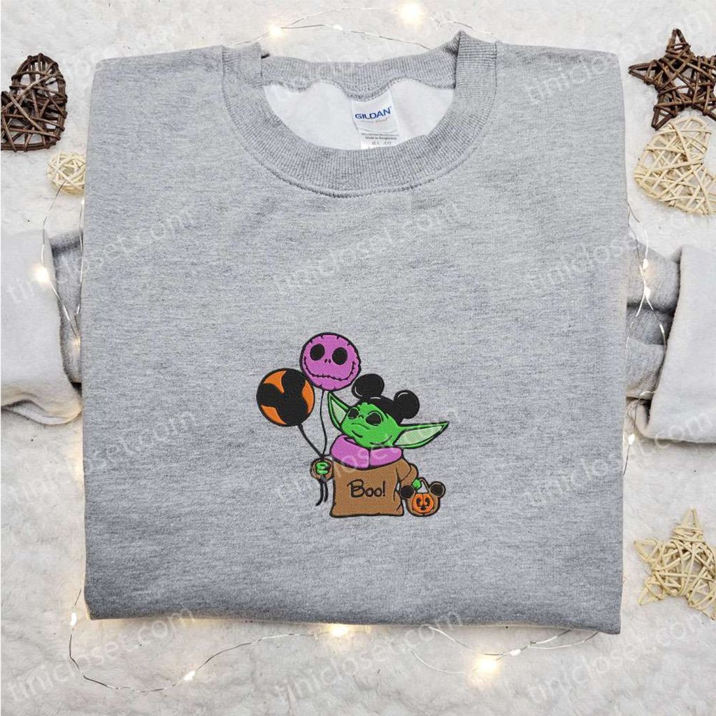 Baby Yoda Jack Skellington Mickey Sweatshirt: Best Halloween Gift Idea with Embroidered Balloons & Hoodie Baby Yoda Jack Skellington Mickey Sweatshirt: Best Halloween Gift Idea with Embroidered Balloons & Hoodie
