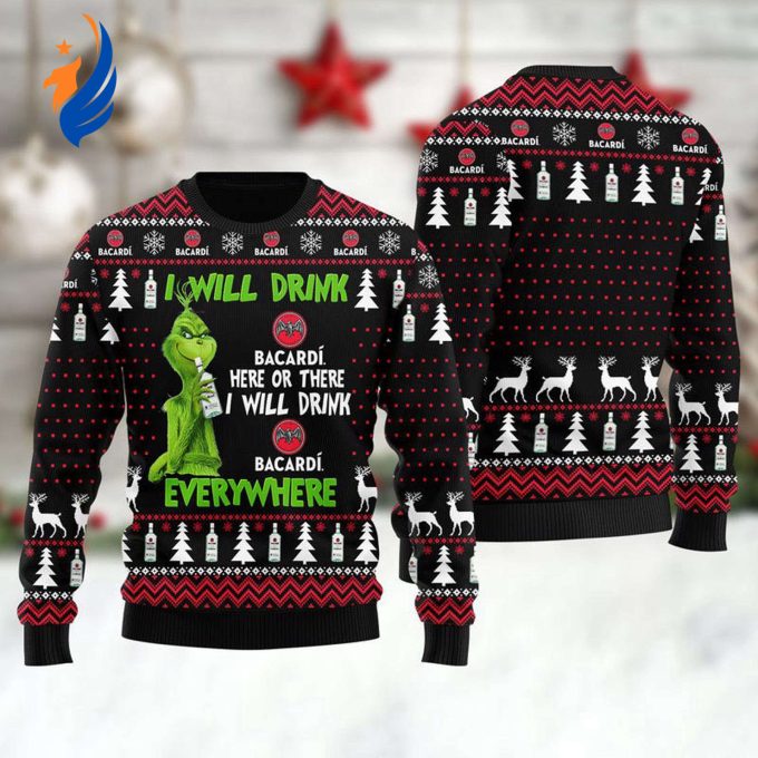 Bacardi Grinches Ugly Sweater: A Festive Must-Have for Everywhere! Get Ready to Party with Bacardi! Bacardi Grinches Ugly Sweater: A Festive Must-Have for Everywhere! Get Ready to Party with Bacardi!