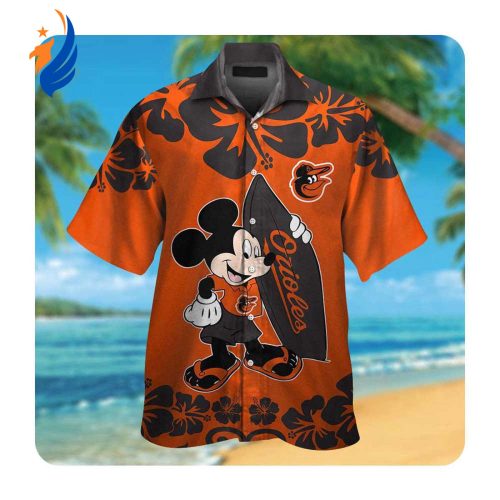 Stylish Baltimore Orioles Mickey Mouse Hawaii Shirt – Perfect Summer Button-Up for Men & Women
