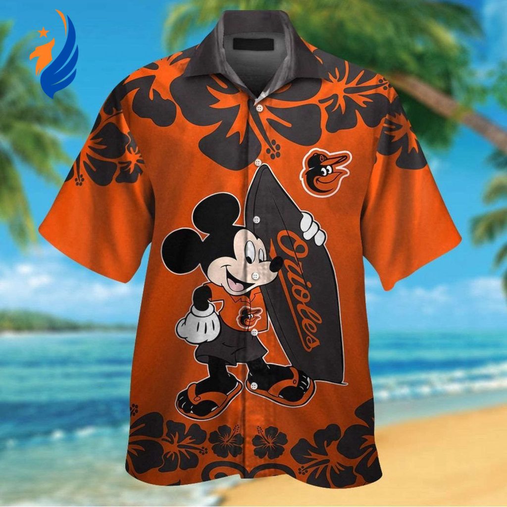 Baltimore Orioles Mickey Mouse Hawaiian Shirt Set – Stylish Short Sleeve Button Up for Men Women & Kids Baltimore Orioles Mickey Mouse Hawaiian Shirt Set – Stylish Short Sleeve Button Up for Men Women & Kids