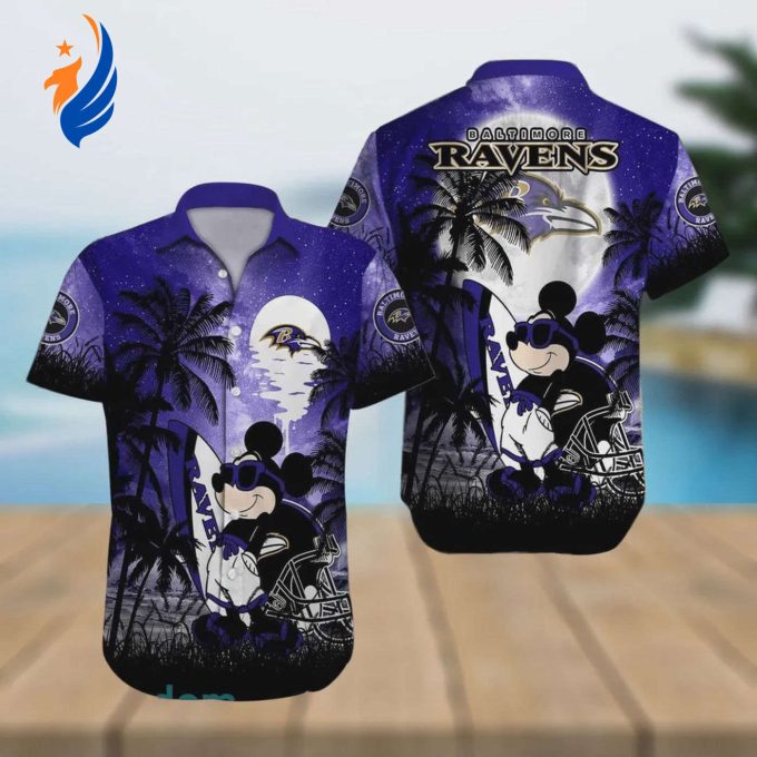 Baltimore Ravens NFL Mickey Mouse Hawaiian Shirt – Show Your Team Spirit with Style!