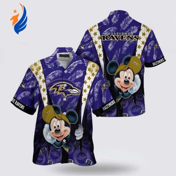 Baltimore Ravens NFL Mickey Mouse Hawaiian Shirt – Perfect for Fans! Baltimore Ravens NFL Mickey Mouse Hawaiian Shirt – Perfect for Fans!