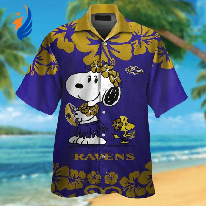 Baltimore Ravens & Snoopy Hawaiian Shirt #2: Stylish NFL Gear for Fans – Limited Edition Design