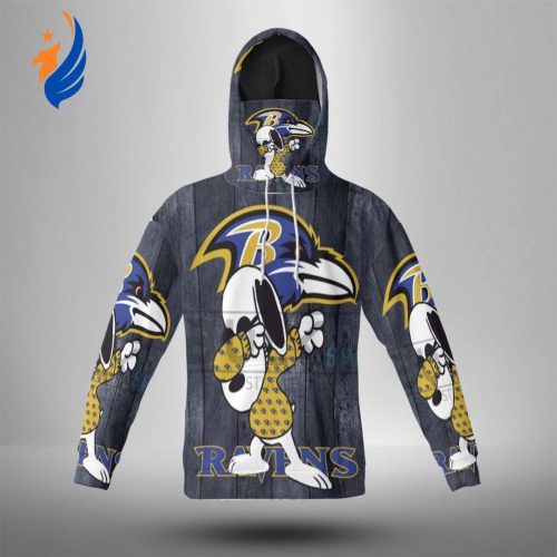 Baltimore Ravens Snoopy v2 3d Hoodie With Mask – Stylish & Functional NFL Apparel
