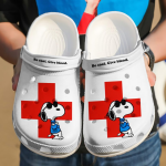 Be Cool. Give Blood Peanut Snoopy Classic White Clogs For Kids And Adults