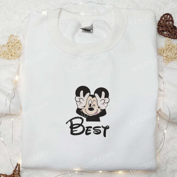 Best Friend Mickey Embroidered T-shirt: Disney Characters Gift Idea