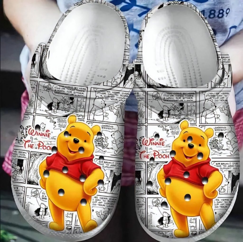 Black And White Comic Winnie The Pooh Clogs For Kids And Adutls Black And White Comic Winnie The Pooh Clogs For Kids And Adutls