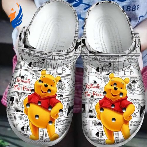 Black And White Comic Winnie The Pooh Clogs For Kids And Adutls