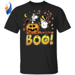 Spooky Fun! Boo Happy Halloween Charlie Brown Woodstock & Snoopy T-Shirt