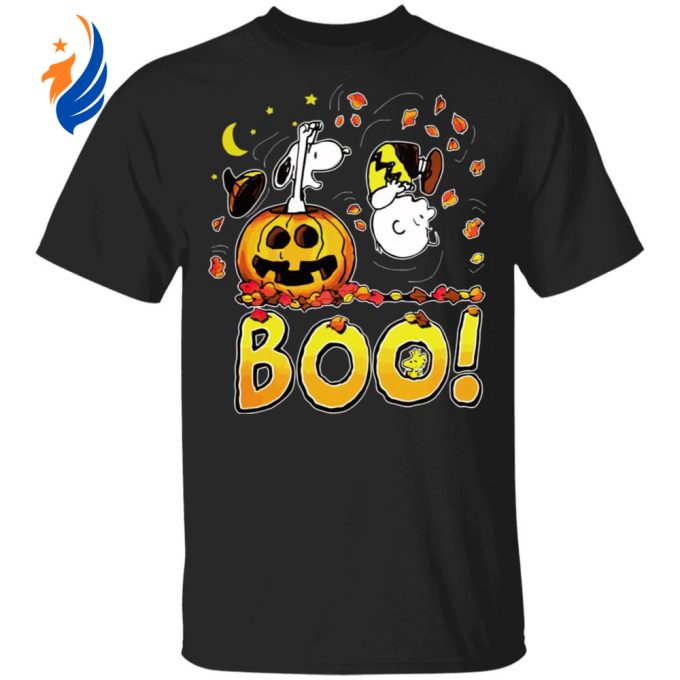 Spooky Fun! Boo Happy Halloween Charlie Brown Woodstock & Snoopy T-Shirt