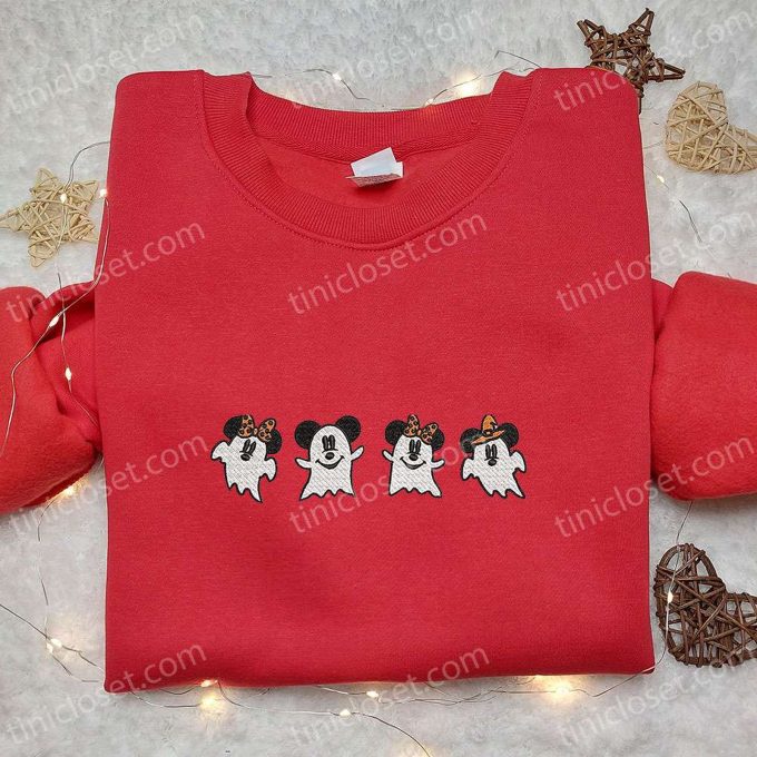 Boo Mickey Embroidered Shirt: Spooky Disney Halloween Gift Ideas
