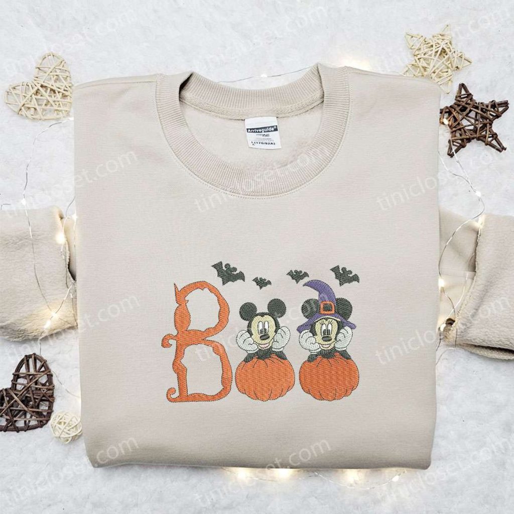 Boo Mickey Minnie Embroidered Shirt: Disney Halloween Gift Idea Boo Mickey Minnie Embroidered Shirt: Disney Halloween Gift Idea