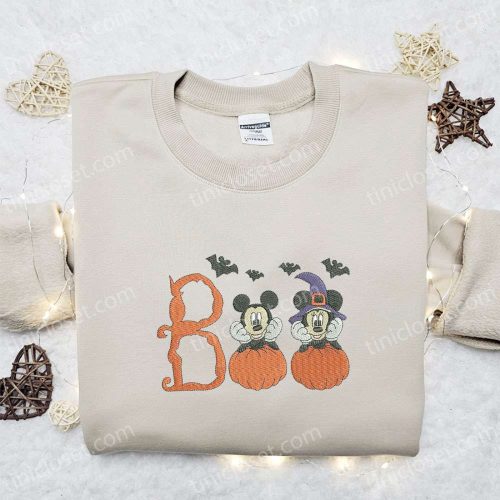 Spooky Boo Mickey Minnie Embroidered Shirt – Perfect Disney Halloween Gift Idea