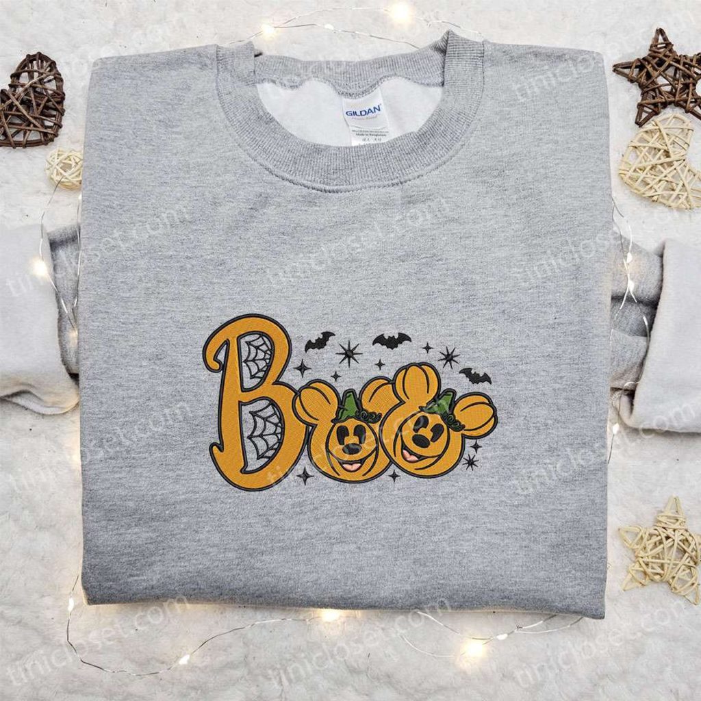 Boo Mickey Minnie Pumpkin Embroidered Shirt – Spooky Disney Halloween Gift Idea Boo Mickey Minnie Pumpkin Embroidered Shirt – Spooky Disney Halloween Gift Idea