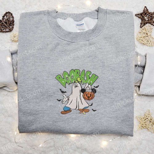 Spooky Fun with Boobash Goofy Ghost Mickey Pumpkin Bat Embroidered Shirt – Perfect Disney Halloween Shirts!