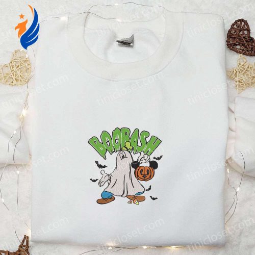 Spooky Fun with Boobash Goofy Ghost Mickey Pumpkin Bat Embroidered Shirt – Perfect Disney Halloween Shirts!