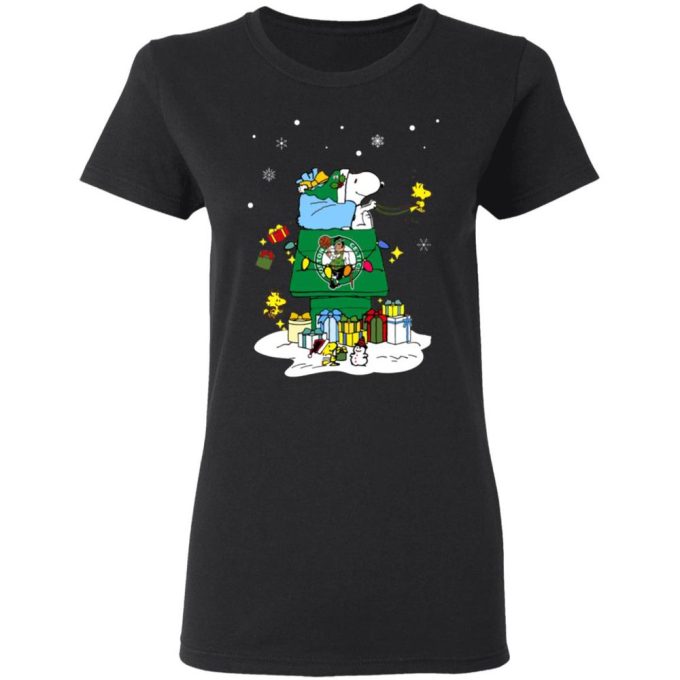 Spread Holiday Cheer with Boston Celtics Santa Snoopy Christmas Shirt Spread Holiday Cheer with Boston Celtics Santa Snoopy Christmas Shirt