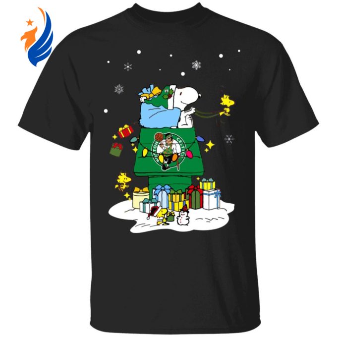 Spread Holiday Cheer with Boston Celtics Santa Snoopy Christmas Shirt Spread Holiday Cheer with Boston Celtics Santa Snoopy Christmas Shirt