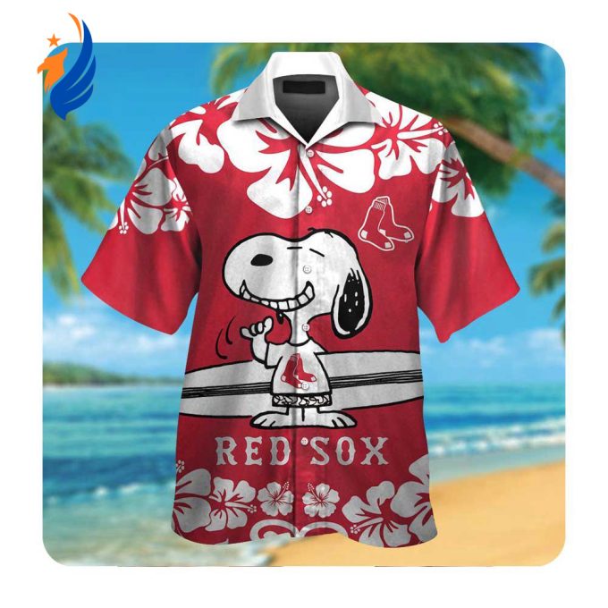 MLB Boston Red Sox Snoopy Hawaiian Shirts: Tropical Aloha Short Sleeve Button Up for Fans MLB Boston Red Sox Snoopy Hawaiian Shirts: Tropical Aloha Short Sleeve Button Up for Fans