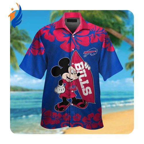 Stylish Buffalo Bills and Mickey Mouse Hawaiian Shirt for Men and Women – Perfect Summer Button Up!