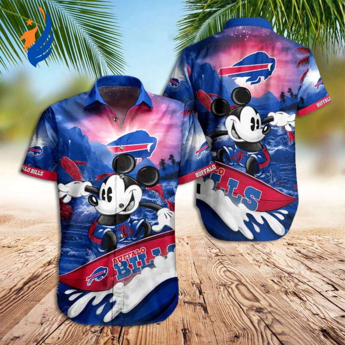 Buffalo Bills Hawaiian Shirt: Mickey Surfing Design for True Fans! Buffalo Bills Hawaiian Shirt: Mickey Surfing Design for True Fans!